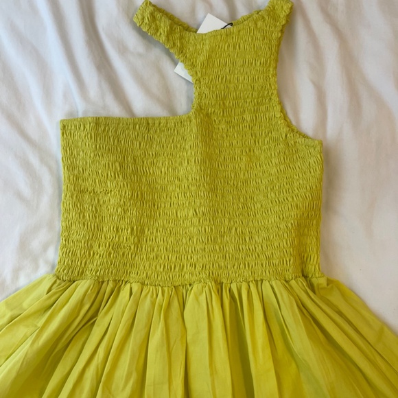S/W/F yellow asymmetrical cut out mini dress - Picture 3 of 3